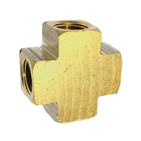 Brass Cross Fitting - 1/4 Inch NPT (x4), PK 50